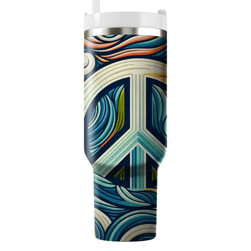 Retro Peace Out  Custom Tumblers