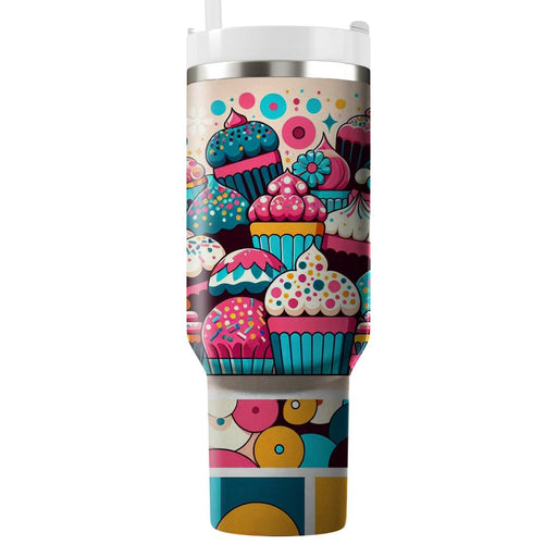 Whimsical Cupcake Delight  Tumblers With Lids