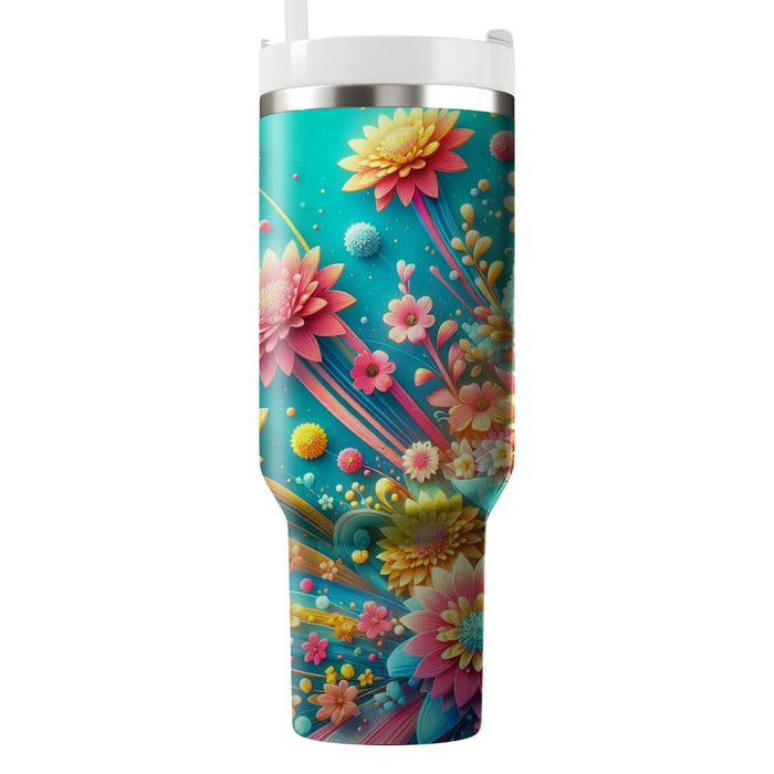 Retro Floral Fiesta  Travel Tumblers