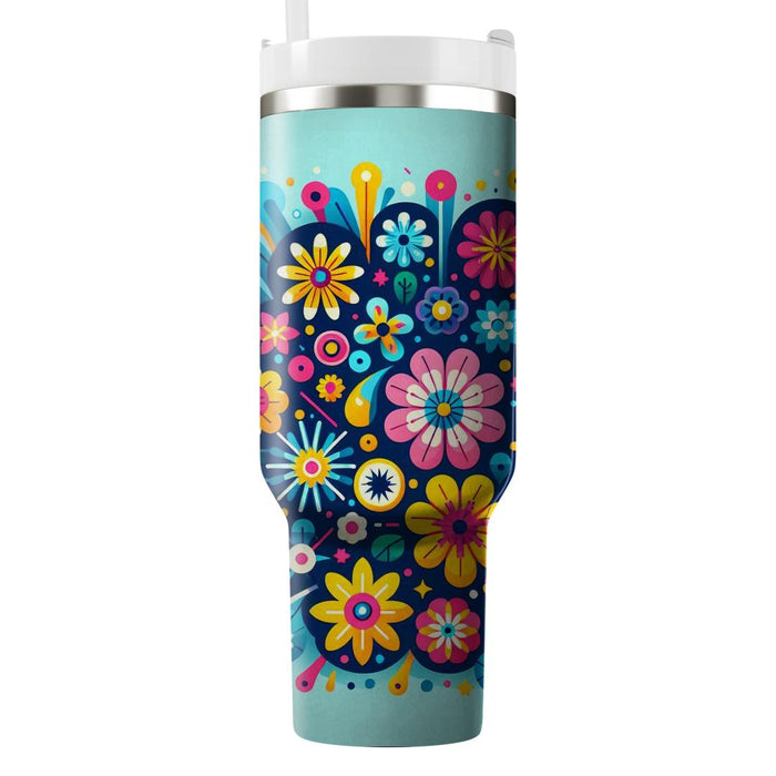 Whimsical Flower Burst Insulated Tumblers