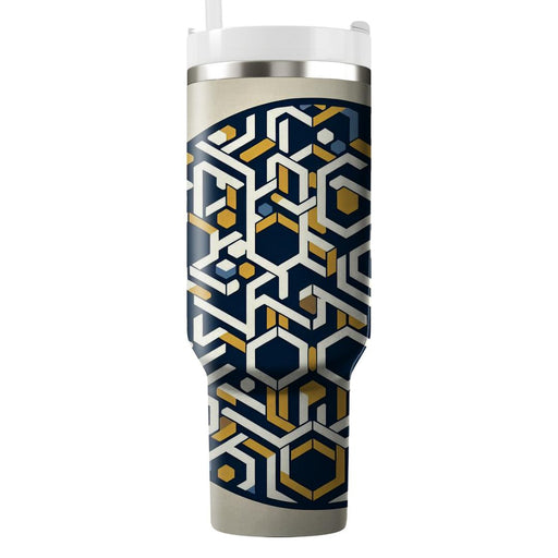 Geometric Hexagon Mosaic  Personalized Tumblers