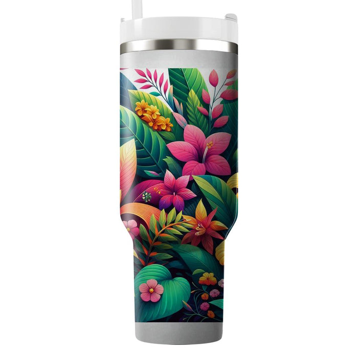 Bright Tropical Oasis  Tumblers With Lids