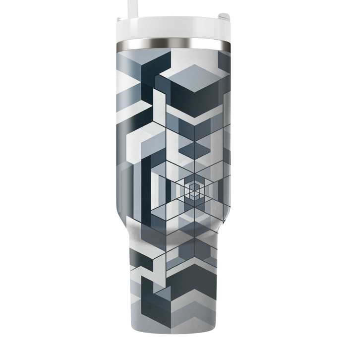 Abstract Grid Illusion Custom Tumblers