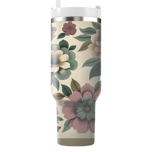 Vintage Floral Wallpaper Decorative Tumblers