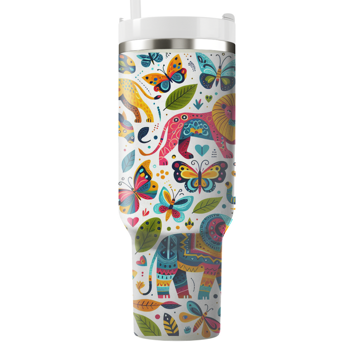 Vibrant Animal Patterns Tumblers With Lids