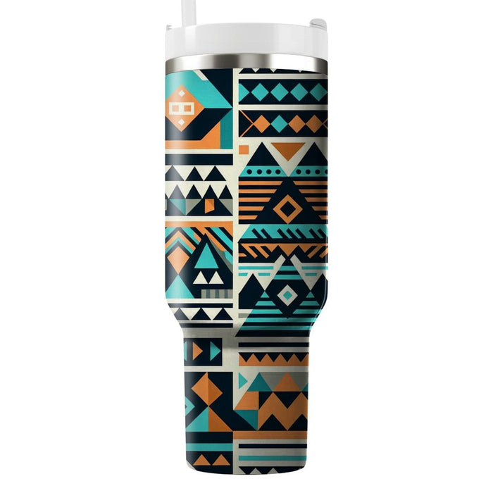 Geometric Aztec Fusion  Travel Tumblers