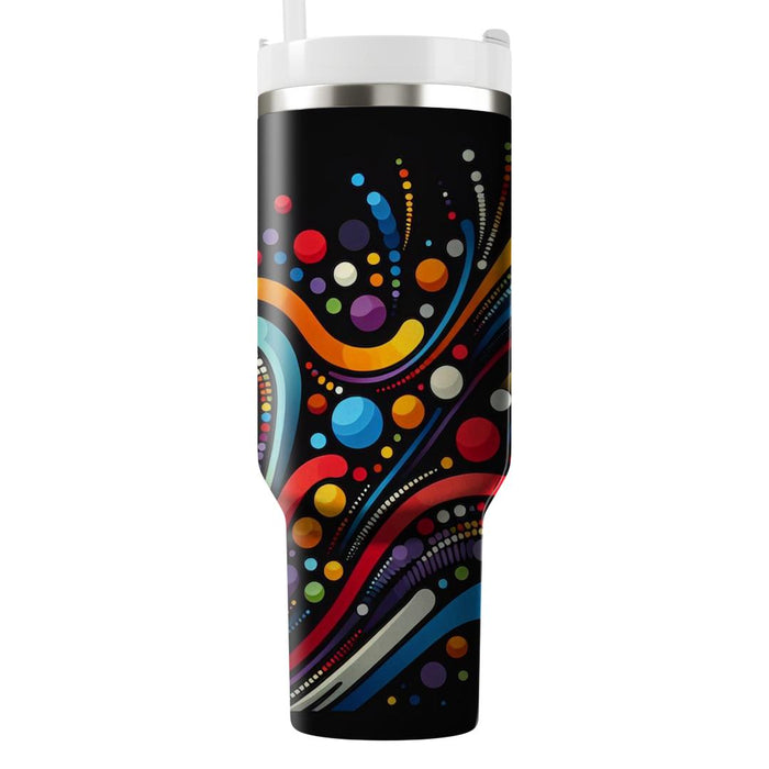 Artistic Rainbow Dots  Travel Tumblers