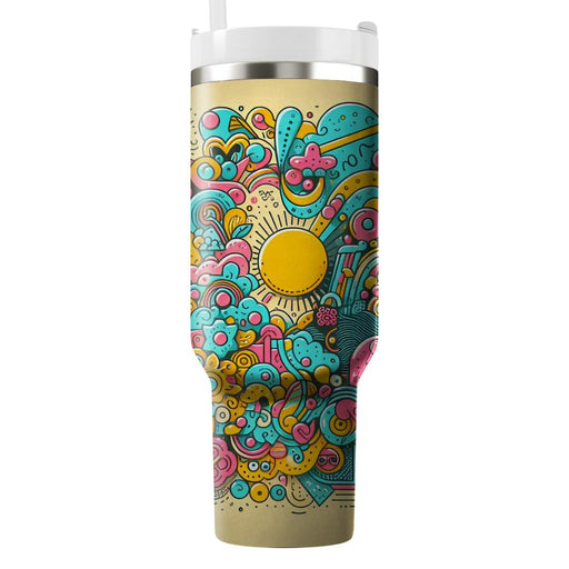 Cheerful Doodle  Insulated Tumblers