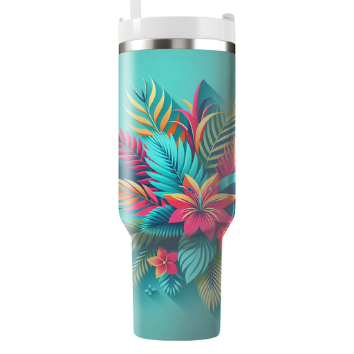 Vibrant Tropical Paradise  Custom Tumblers