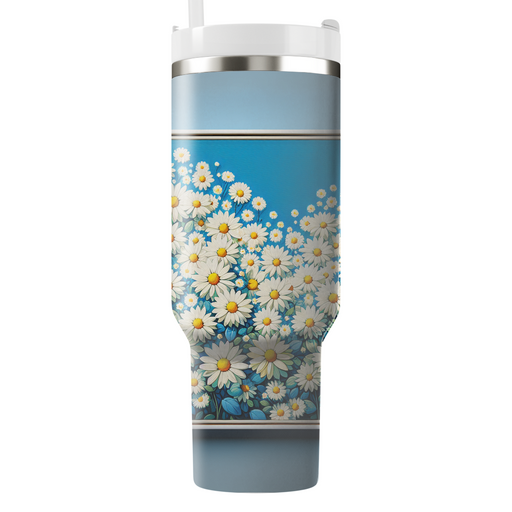 Bright Daisy Fields  Travel Tumblers