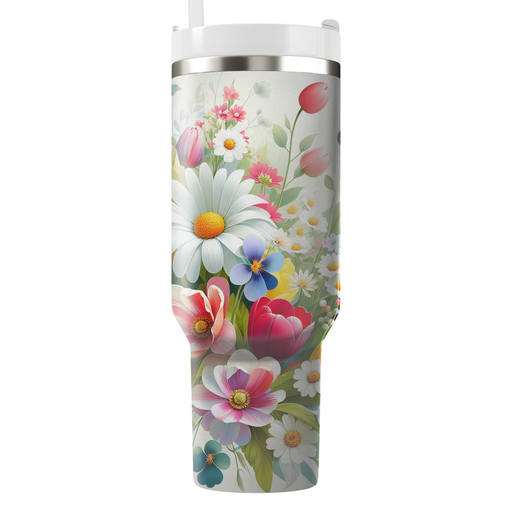 Spring Floral Whimsy  Personalized Tumblers