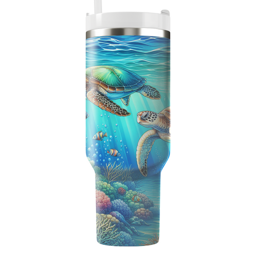 Serene Sea Turtle Journey  Tumbler Cups