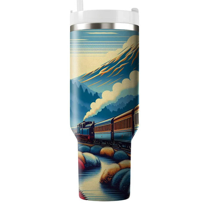 Vintage Train Travel  Tumbler Cups