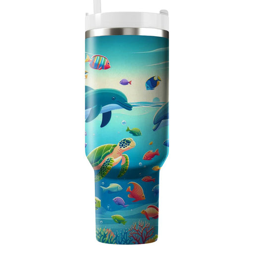 Whimsical Ocean Friends  Travel Tumblers