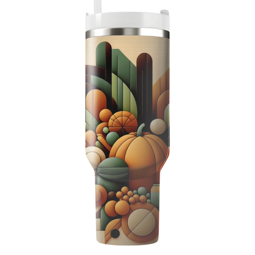 Geometric Harvest - An Abstract Thanksgiving  Personalized Tumblers