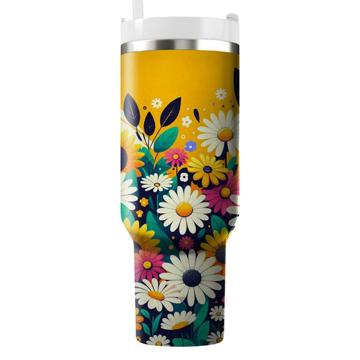 Sunshine Daisy Fields  Unique Tumblers