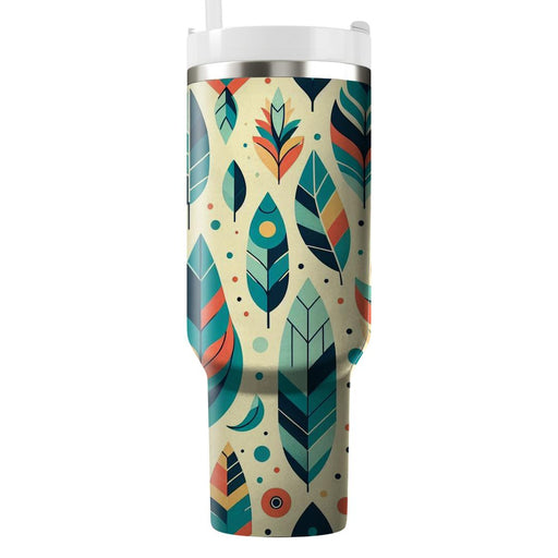 Vibrant Feather  Personalized Tumblers