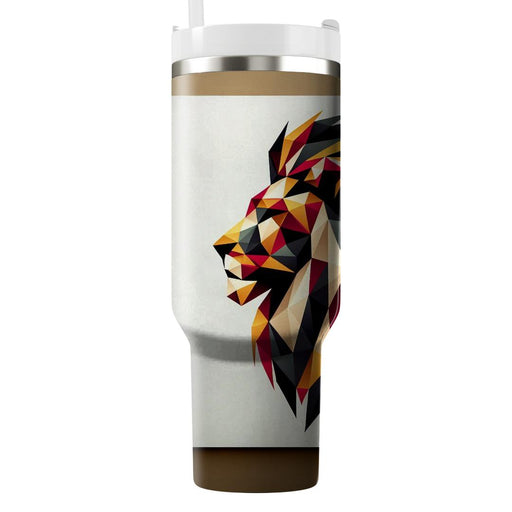 Geometric Lion Majesty  Travel Tumblers