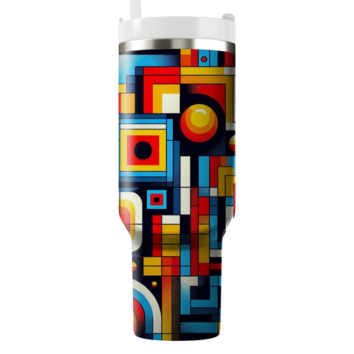 Artistic Retro Squares  Decorative Tumblers