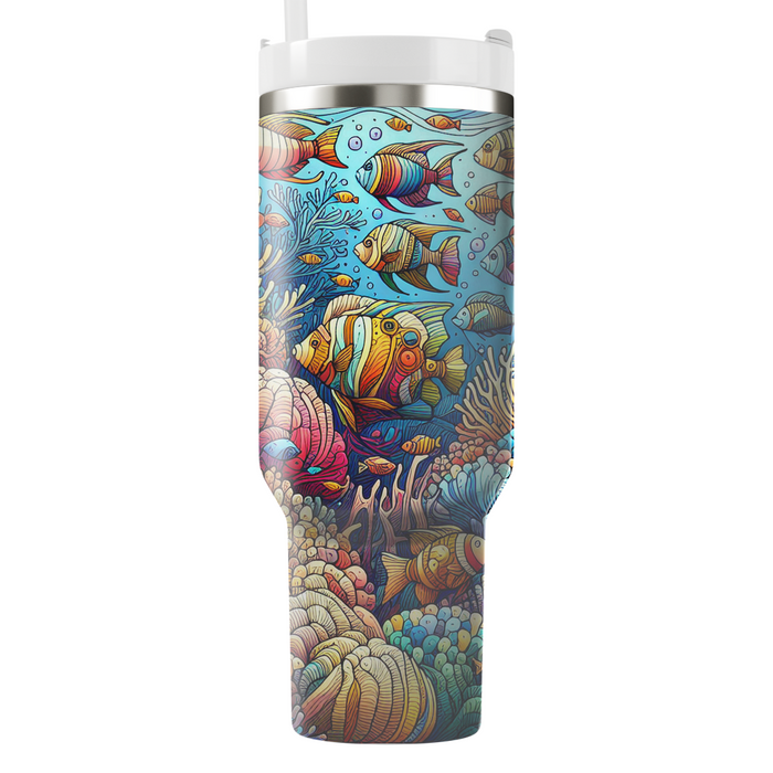 Rainbow Coral Reef Fish Custom Tumblers