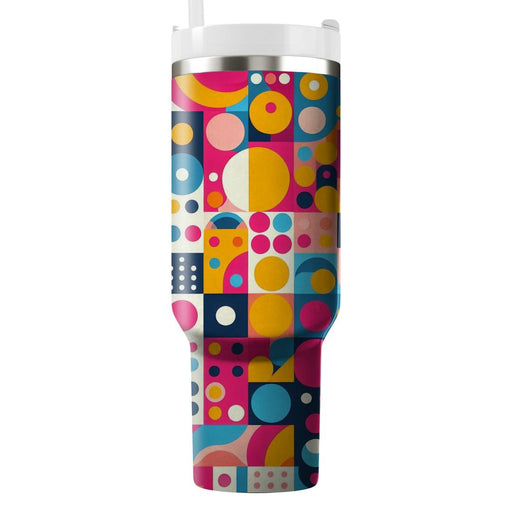 Retro Dot Collage  Tumblers With Lids