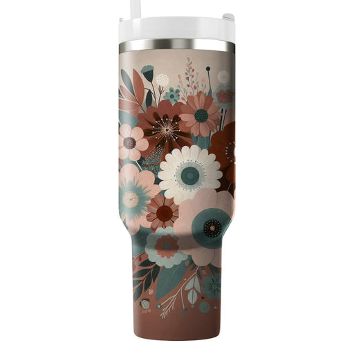 Earthy Tone Floral Bouquet  Decorative Tumblers