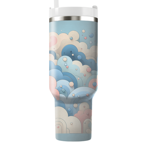 Whimsical Cloud Patterns  Personalized Tumblers