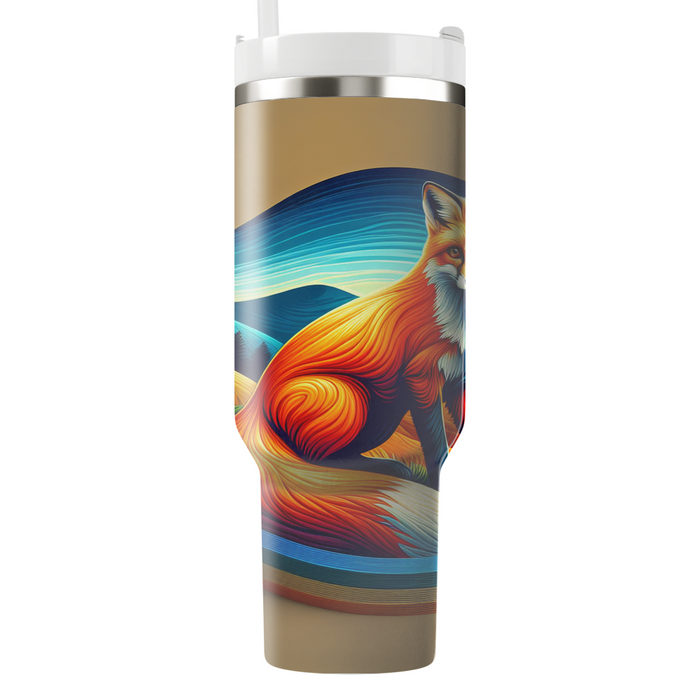 Adventurous Fox On A Hill  Decorative Tumblers