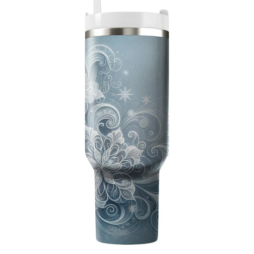 Winter's Blue Whisper  Travel Tumblers