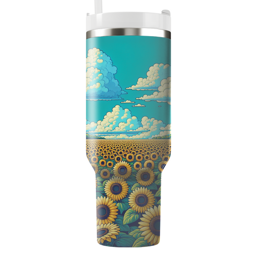 Summer Sunflower Field  Personalized Tumblers