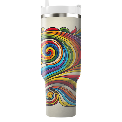 Rainbow Retro Bands  Personalized Tumblers