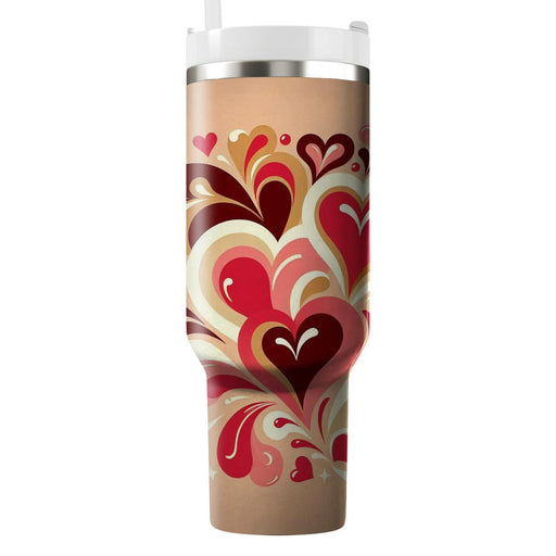 Retro Romance Hearts  Unique Tumblers