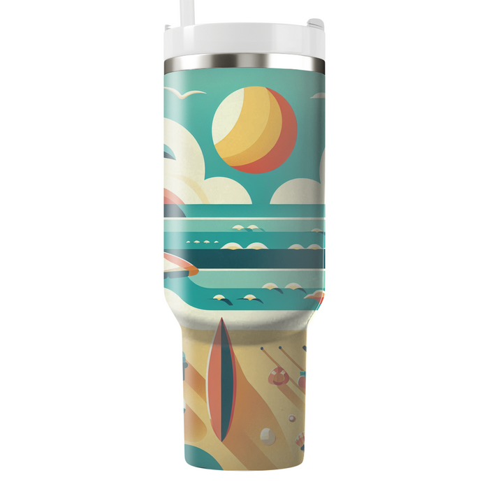 Retro Seaside Escape Tumblers With Lids