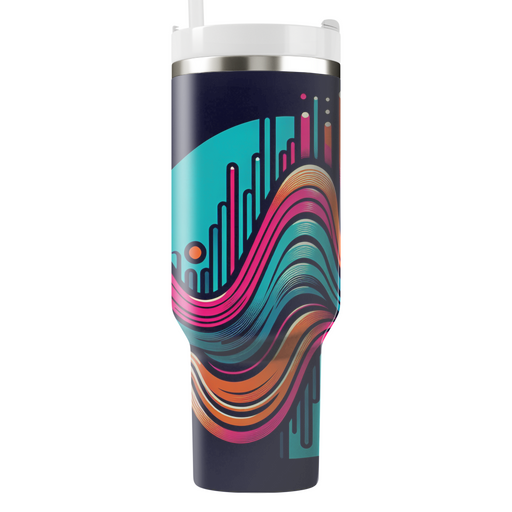 Retro Music Waves Travel Tumblers