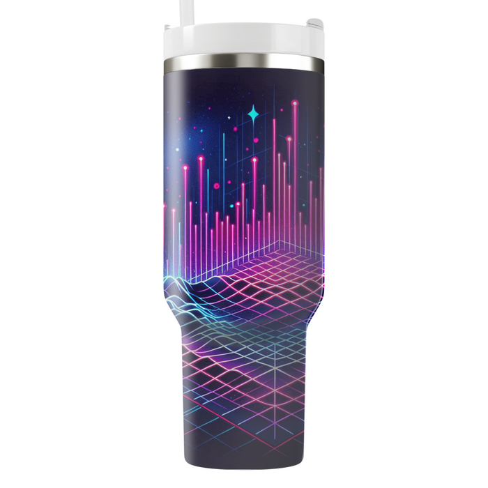 Futuristic Synthwave Grid  Tumbler Cups