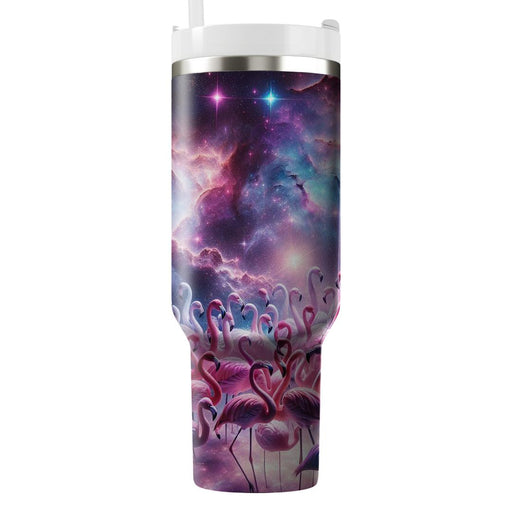 Galactic Flamingo Fantasy  Tumbler Cups