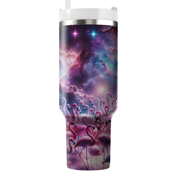 Galactic Flamingo Fantasy  Tumbler Cups