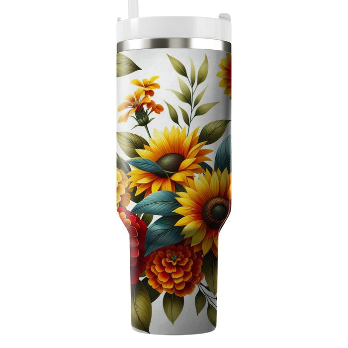 Bright Floral Burst  Unique Tumblers