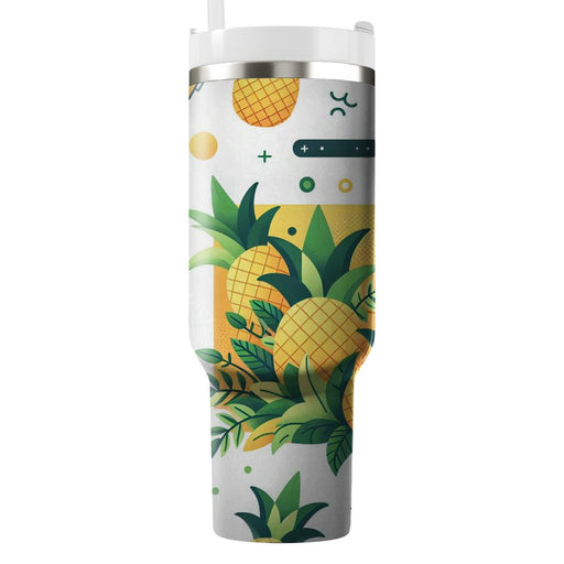 Whimsical Pineapple Pattern  Personalized Tumblers