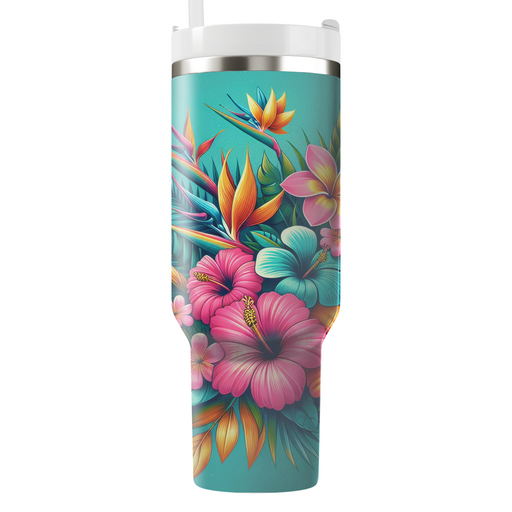 Tropical Floral Breeze  Unique Tumblers