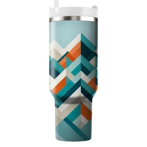 Abstract Triangular Waves  Tumblers With Lids