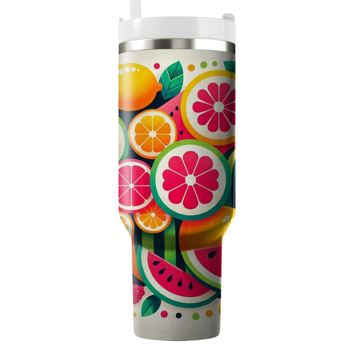 Bright Fruit Slice  Insulated Tumblers