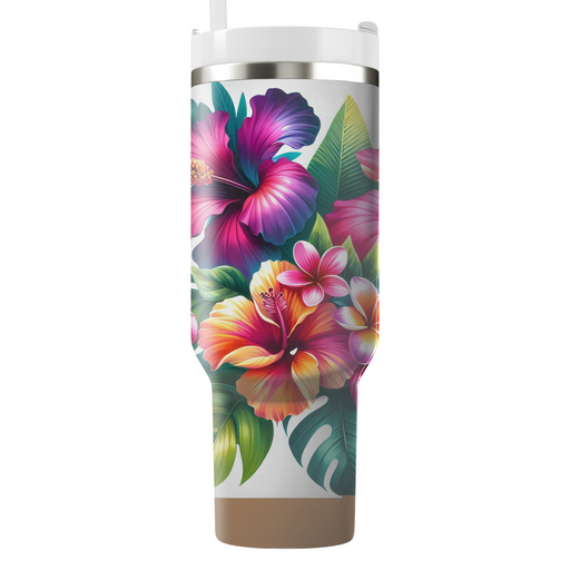 Tropical Floral Escape  Travel Tumblers