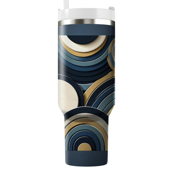 Stylish Layered Circles  Travel Tumblers