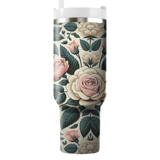 Vintage Rose Revival  Tumblers With Lids