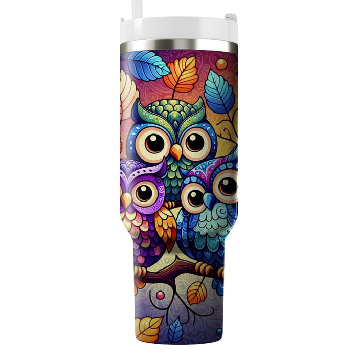 Whimsical Woodland Owls  Insulated Tumblers