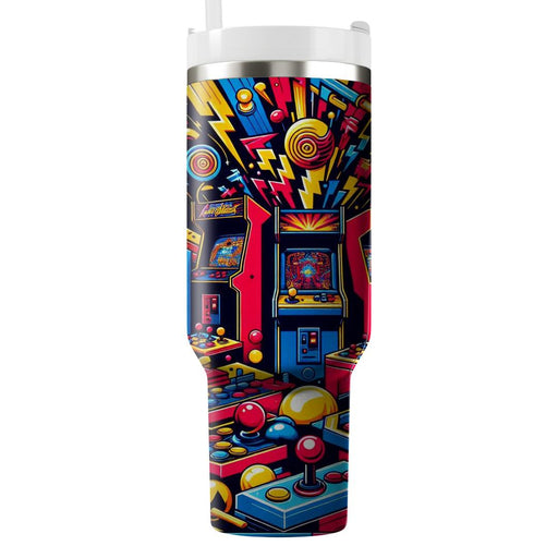 Vibrant 80s Arcade  Custom Tumblers