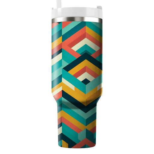 Geometric Chevron Pattern  Tumblers With Lids