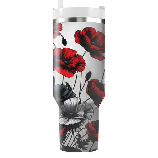 Bold Poppy Patch  Tumblers With Lids