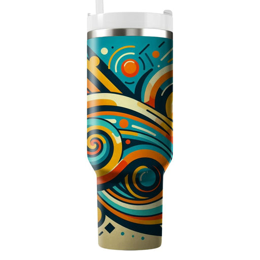 Retro Geometric Spirals  Tumbler Cups